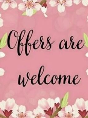 Offers Are Welcome Pink Floral Wall Art Print